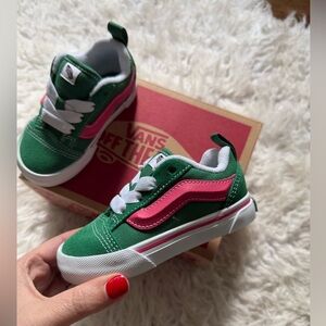 Vans Kids Green and Pink Sneakers